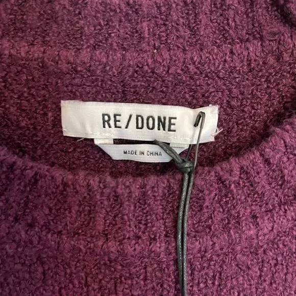 Re/Done 60’s shrunken fitted sweater in plum NWT. S - Picture 5 of 7